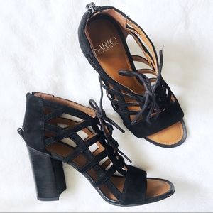 Franco Sarto Black Suede Supernova Ghillie 7 1/2